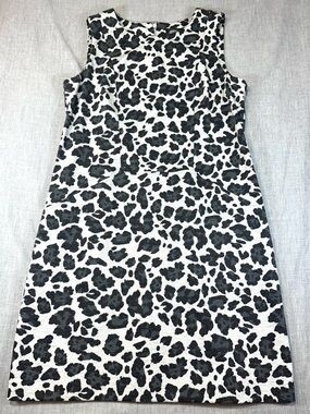 Vince Camuto Sleeveless Black and Grey Leopard  Print Mini Dress